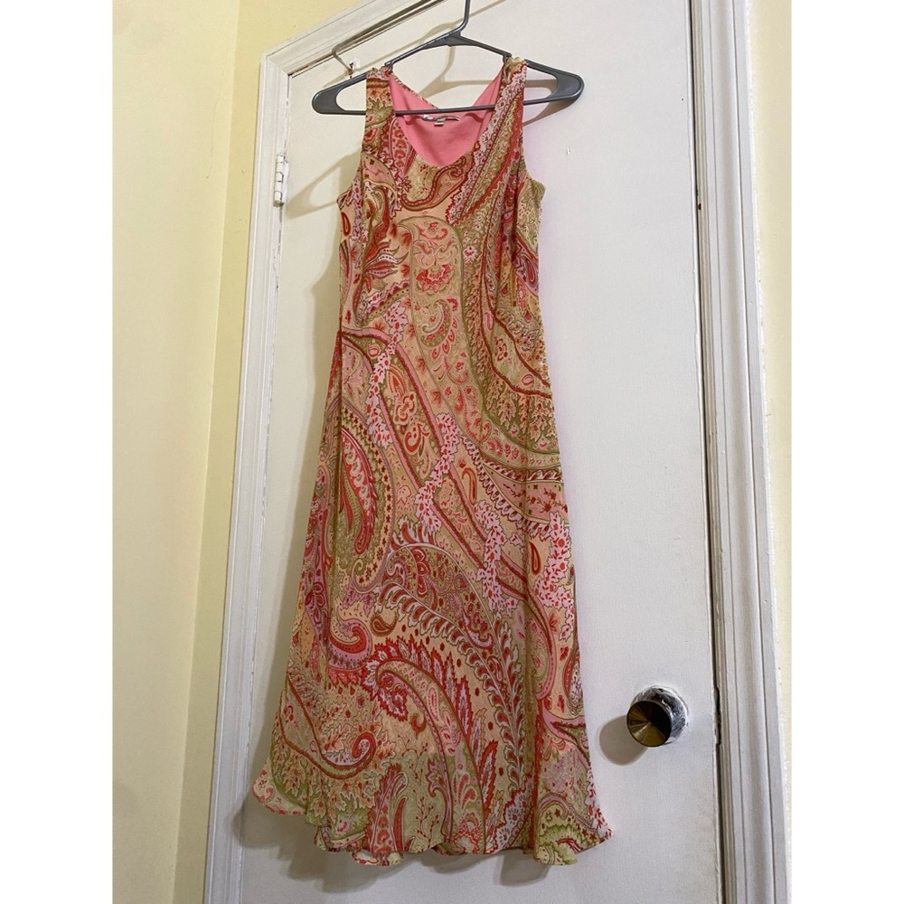 Paisley vintage mesh midi dress
